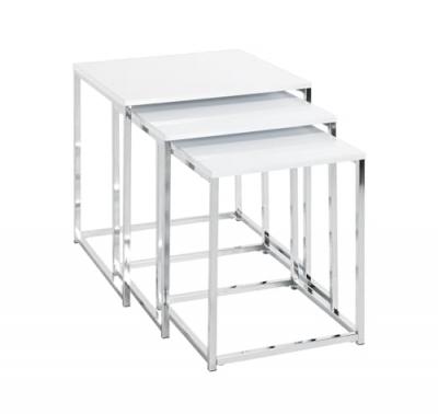 Paris Prix - Lot De 3 Tables D'appoint z&eacute;lie 42cm Blanc