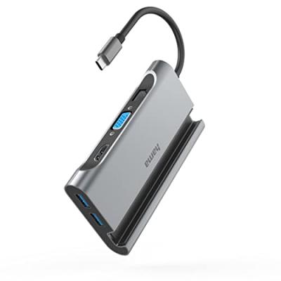 Adaptat . multip . USB-C, 7 ports, 3xUSB-A, USB-C, VGA, HDMI, LAN/Eth .