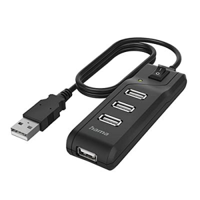 Hub usb, 4 ports, usb 2.0, 480 mbit/s, interrupteur marche/arr&agrave;&ordf;t