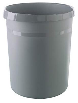 Han Corbeille &agrave; papier GRIP KARMA, plastique, 18 L, gris - Lot de 5