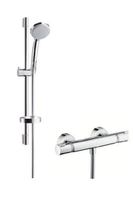 Combi douche Vario EcoSmart avec barre 65 cm / Ecostat Comfort chrom&eacute;