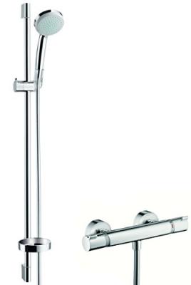 Ensemble douche avec mitigeur thermostatique Croma 100 Vario EcoSmart