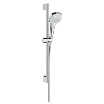 Set de douche Vario avec barre Unica Croma 65 cm blanc/chrom&eacute; 