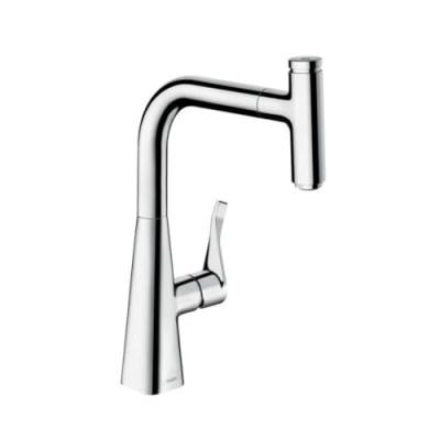 Robinet mitigeur pour cuisine avec bec extractible et 1 jet Hansgrohe