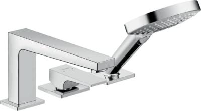 Robinet de baignoire 3 trous avec levier plat Metropol Hansgrohe