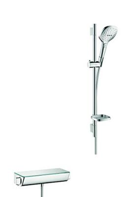 Set pour douche 120 Raindance Select E chrom&eacute; et blanc Hansgrohe