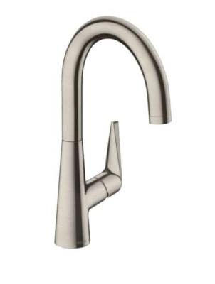 Robinet mitigeur de cuisine avec 1 jet acier Hansgrohe