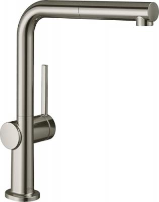 Robinet mitigeur de cuisine 270 bec extractible 1 jet acier Talis M54 Hansgrohe