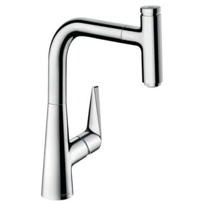 Robinet mitigeur de cuisine avec bec extractible et 1 jet Hansgrohe
