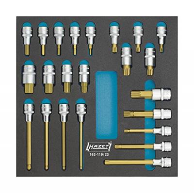 Assortiment d'outils pour servante 163-119/23 Jeu de douilles males Hazet