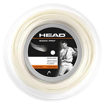 Head Racket Sonic Pro 200 M Tennis Reel String Blanc 1.30 mm