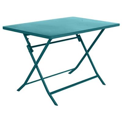 Hesp&eacute;ride Table de Jardin Pliante rectangulaire Greensboro Bleu Canard