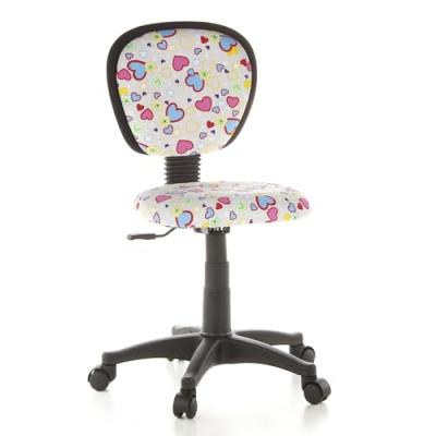 Si&egrave;ge de bureau enfant / Si&egrave;ge pivotant KIDDY TOP, tissu rose motif fleurs & c&oelig;urs hjh OFFICE