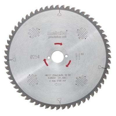 Lame scie circulaire hw / ct 254 x 30 x 2.4 / 1.8. Nombre de dents