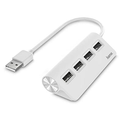 Hub USB, 4 ports, USB 2.0, 480 Mbit/s, blanc - Neuf