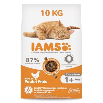 IAMS Croquettes au poulet - Toutes races - 10kg - Pour chat adulte