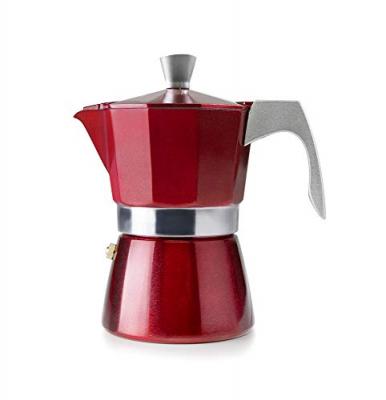 Ibili - Cafeti&Egrave;re en aluminium &agrave; induction rouge