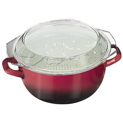 Friteuse traditionnelle acier &eacute;maill&eacute; 24 cm rouge Ibili