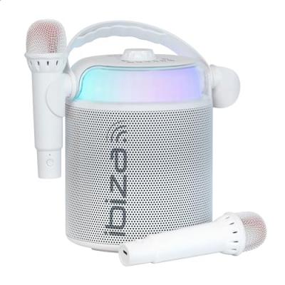Ibiza - Enceinte Bluetooth nomade Sp&eacute;cial Karaoke KARAHOME-WH 120W - 2 Micros sans fil