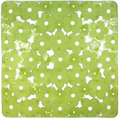 ID Mat 323207 Fleurs Tapis Fond d'&Eacute;vier PVC Vert 32 x 32 x 0,4 cm