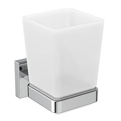 Porte-brosse &agrave; dents en verre mural couleur chrom&eacute; brillant et translucide Ideal Standard
