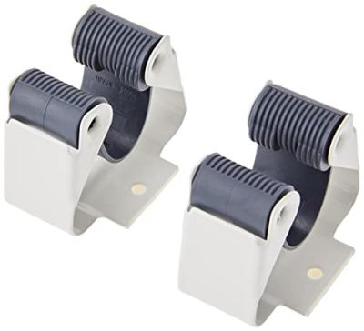 Accroche Balai Adh&eacute;sif + Vis Blanc Simple Blister De 2