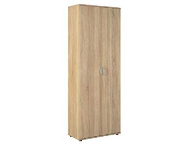 Armoire de rangement 2 portes bois ch&ecirc;ne clair Konati