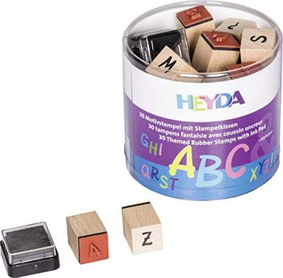 Heyda kit de timbres &agrave; motifs alphabet, bo&icirc;te transparente 204888479