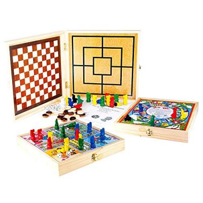 Jeujura Coffret en bois 100 jeux