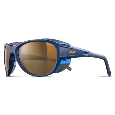 Julbo Explorer 2.0 Lunettes de Soleil Homme, Bleu Fonc&eacute; Mat/Bleu Cyan