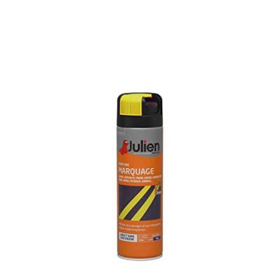 Peinture a&eacute;rosol de marquage multi supports Julien fluo jaune 500ml