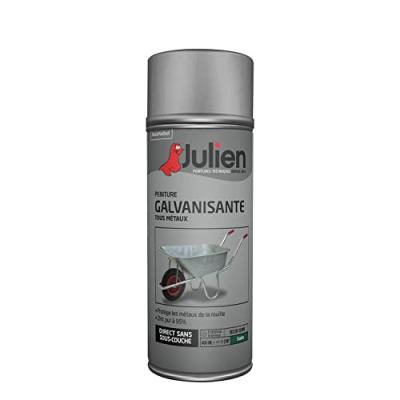 Bombe de peinture Galva tous m&eacute;taux JULIEN incolore satin&eacute; 400 ml