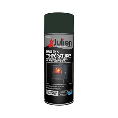 Julien - Peinture a&eacute;rosol hautes temp&eacute;ratures gris fonte 400ml - Gris