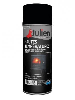 Julien - Peinture a&eacute;rosol hautes temp&eacute;ratures noir 400ml - Noir
