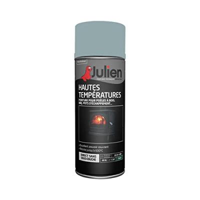 Bombe de peinture Hautes temp&eacute;ratures JULIEN aluminium satin&eacute; 400 ml