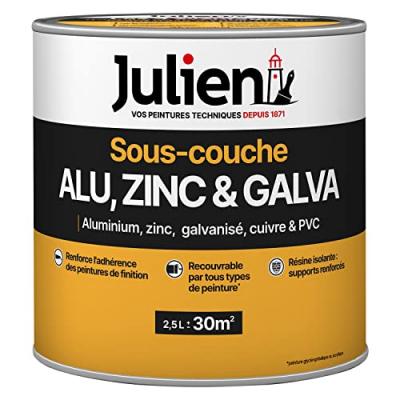 Sous-couche aluminium, zinc, cuivre, galvanis&eacute;, JULIEN, 2.5 l