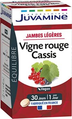 Juvamine Vigne Rouge Cassis Jambes L&eacute;g&egrave;res 30 Comprim&eacute;s - Pot 30 comprim&eacute;s