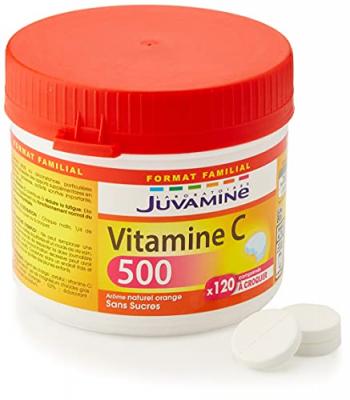 JUVAMINE - Vitamine C500 - Maxi Format - 120 Comprim&eacute;s &agrave; croquer