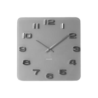Karlsson - Horloge carr&eacute;e vintage en verre gris 35 cm