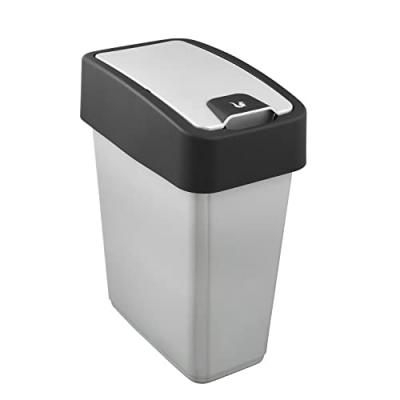 Keeeper 1060316000000 poubelle, plastique, argent, 29,5 x 18 cm