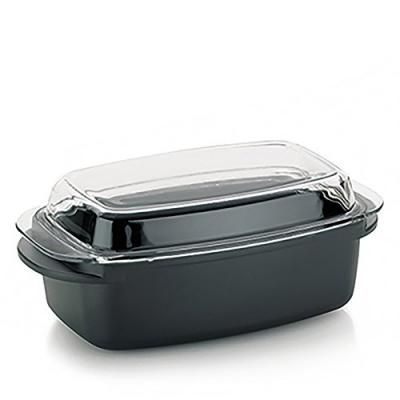 Cocotte &agrave; braiser rectangulaire en fonte d'aluminium Induction Kerros-5.7L