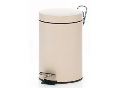 Poubelle sable en m&eacute;tal - 3 L - beige