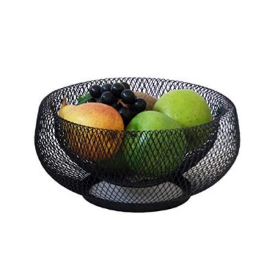 Kela Marlo I Corbeille &agrave; fruits &eacute;l&eacute;gante en m&eacute;tal Noir &Oslash; 22,5 cm