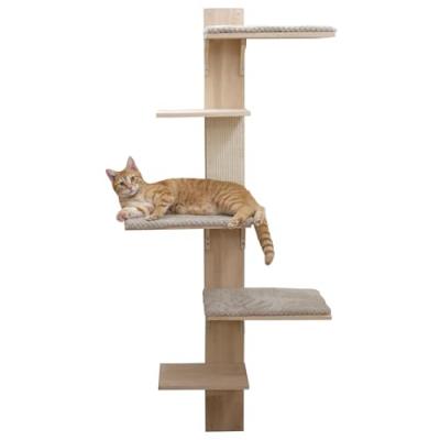 Kerbl Timber Arbre &agrave; Chat Mural avec Surface de Couchage 150 cm