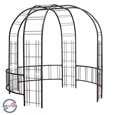Kiosque premium tube CAR25 fer vieilli - 265x250 cm - Acier &eacute;poxy