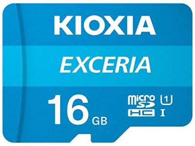 Kioxia Exceria Carte Micro SDHC 16 Go UHS-I Classe 10 avec Adaptateur