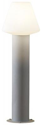 Lampadaire ext&eacute;rieur Barletta 18 W verre acrylique mat, gris 60 cm