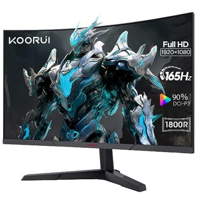 Ecran Pc Gaming Koorui incurv&eacute; FullHD 4 ms 165 Hz 24 Noir
