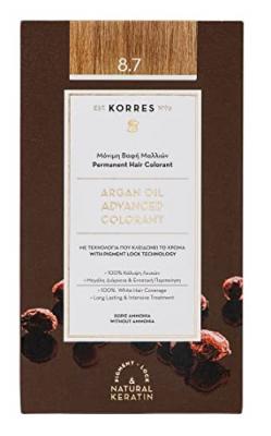 Korres Huile d'Argan Coloration 8.7 Blond Clair Marron 50ml