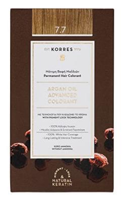 Coloration permanente naturelle korres huile d argan 7.7 blond marron